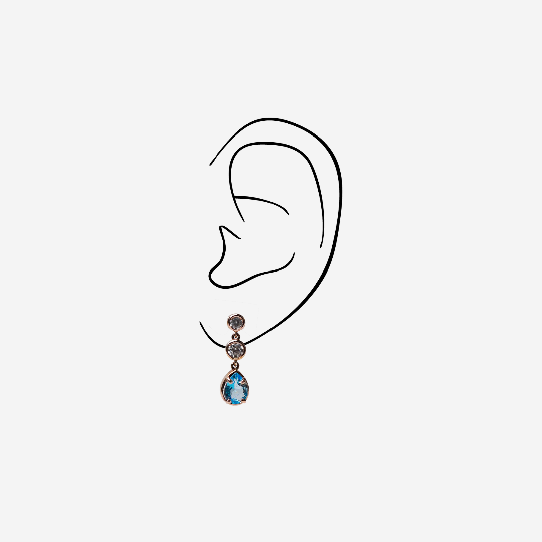 Vintage Blue Topaz Drop Earrings